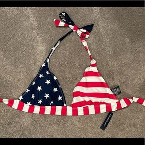 Women’s American Flag print bikini top- XL